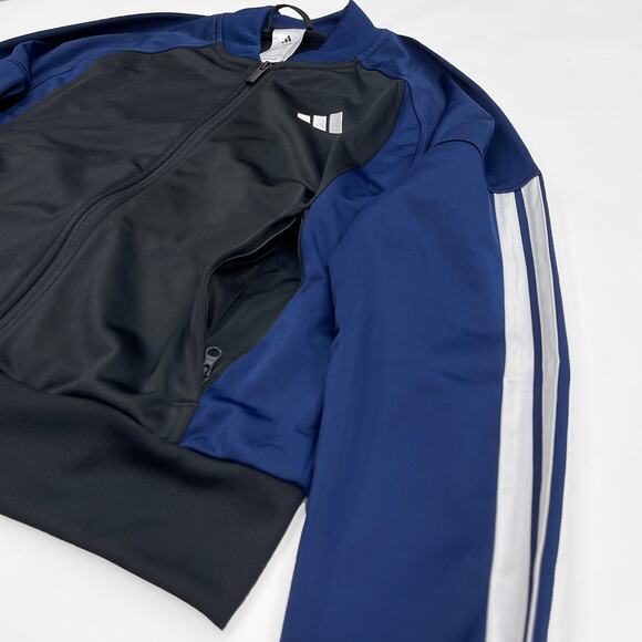 adidas Tricot 3-Stripes Fashion Track Top Sz S New $60 Black Blue Light Jacket - Picture 6 of 10